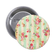 Schöne Vintage Rosen und andere Blumen Anstecknadelbutton