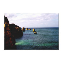 Schöner Portugal-Ozean-- aquamarines u. azurblaues Gespannter Galerie Druck