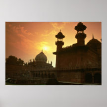 Schöner Sonnenuntergang: Delhi, Indien Poster
