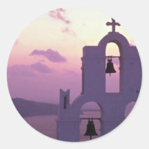 Schöner Sonnenuntergang: Santorini Fira am Sonnenu Sticker