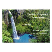 Schöner Wasserfall-Hochzeit UAWG Karten im Freien Einladungskarte