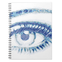 schönes blaues Auge, Gekritzelzeichnen notizbücher