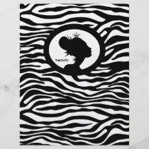 Schönheits-Salon-Flyer-Haarzebra-Schwarz-Krone
