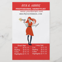 Schönheits-Salonhairstylist-Frisurn-Preisliste Flyer