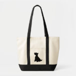 Schottische Terrier-Silhouette Leinentaschen
