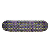 Schrauben blau und lila bedrucktes skateboard