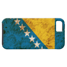 Schroffe Bosnien Herzegovina-Flagge iPhone 5 Etuis