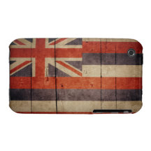 Schroffe hölzerne Hawaii-Flagge Case-Mate iPhone 3 Hüllen