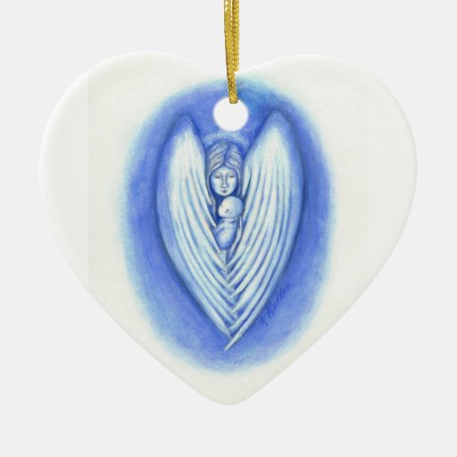 Schutzengel und Baby-Herz-Weihnachtsverzierung Weihnachtsornament