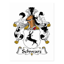Schwarz Familienwappen Postkarte