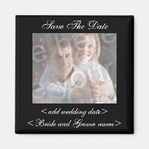 Schwarz-Save the Date Foto-Magnet Magnete