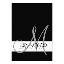 Schwarz-weiße Hochzeit UAWG Karte mit Monogramm Individuelle Einladung