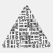 SCHWARZ-WEISSE TYPOGRAFIE-DIGITAL-KUNST COLLA DER  DREIECKAUFKLEBER