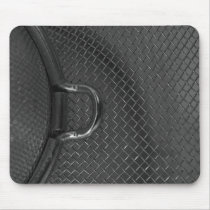 Schwarz-weißes metall Colander Küche des Makrofoto mauspads