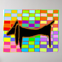 Schwarze Dackel Plakatdruck