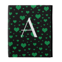Schwarze grüne Herzen des Monogramms