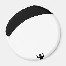schwarze Ikone des Gleitschirmfliegen Kühlschrankmagnete