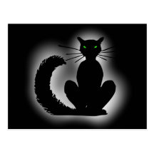 schwarze Katze black cat Postkarten