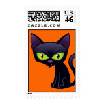 Schwarze Katze Halloweens Briefmarke