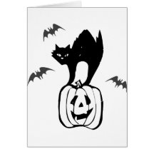 Schwarze Katze Jack-O Schläger Karten