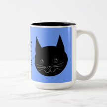 Schwarze Katze Kaffee Tasse