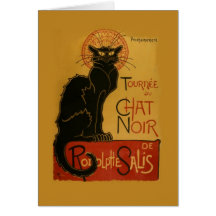 Schwarze Katze Tournee de Chat Noir Grußkarte
