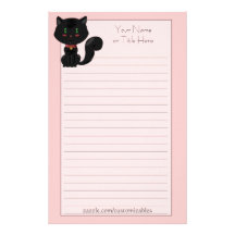 Schwarze Katzen-Briefpapier Personalisiertes Büropapier