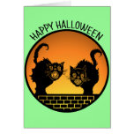 Schwarze Katzen Halloweens Karte