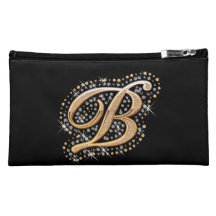 Schwarze kosmetische Tasche mit Anfangsb