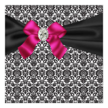 Schwarze Krawatten-Party-Rosa-Schwarz-Damast-Party