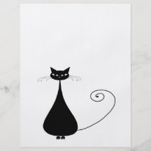 Schwarze launische Miezekatze 4 Personalisierte Flyer