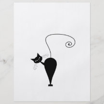 Schwarze launische Miezekatze 5 Flyerdruck
