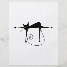 Schwarze launische Miezekatze 8 Personalisierte Flyer