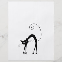 Schwarze launische Miezekatze 9 Personalisierte Flyer