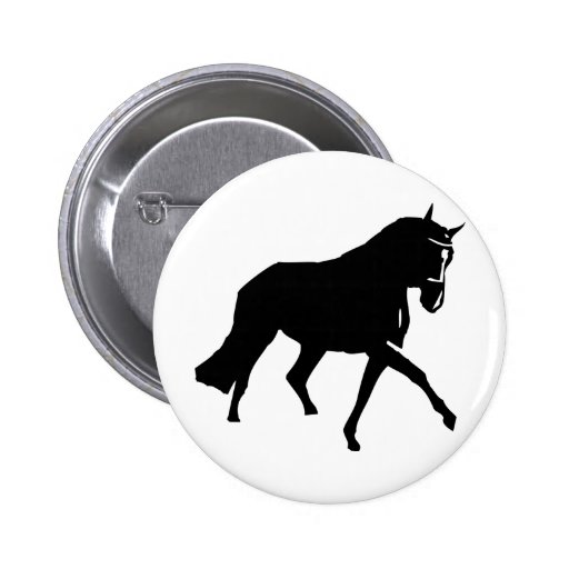 schwarze Pferdeikone Button
