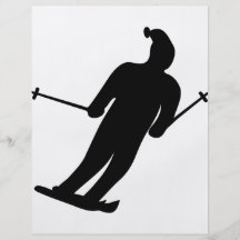 schwarze Skifahrerikone Individuelle Flyer