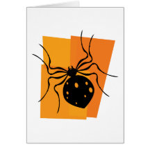 Schwarze u. orange Spinne Grußkarten