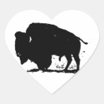 Schwarze u. weiße Büffel-Silhouette Sticker