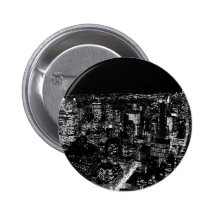 Schwarze u. weiße New- York Citynacht Anstecknadelbuttons