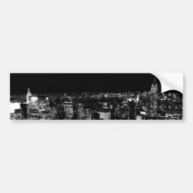 Schwarze u. weiße New- York Citynacht Autosticker