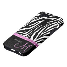 Schwarze u. weiße Zebrastreifen mit schwarzem Dama iPhone 5 Case