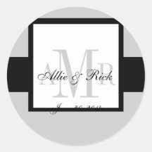 Schwarze und des Grau-drei Monogramme, die Aufkleb