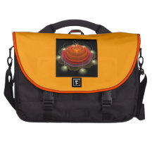 Schwarze und orange abstrakte Computertasche Laptoptaschen