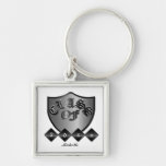 Schwarze und silberne Klasse von Keychain Schlüsselband