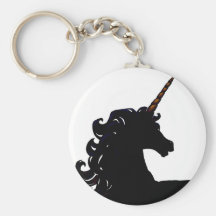 Schwarze Unicorn-Silhouette-Schlüsselkette Schlüsselband