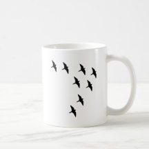schwarze Vögel Kaffee Haferl