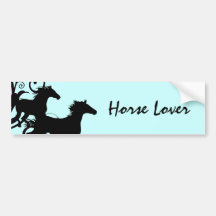 Schwarze wilde Pferde Auto Sticker