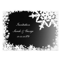 schwarze Winterhochzeit Einladungskarten