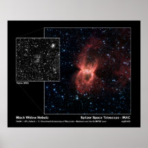 Schwarze Witwen-Nebelfleck - Spitzer Weltraumteles Poster