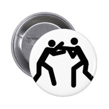 schwarze Wrestlingsportikone Button